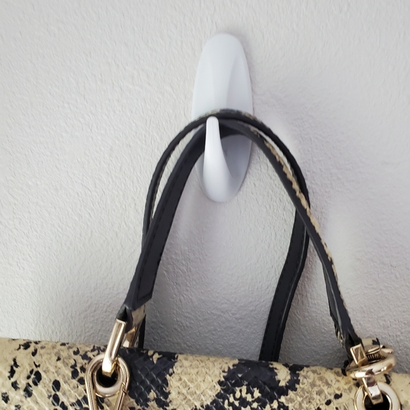 Furla Top Handle Leather Evening Bag Crossbody Purse Snakeskin Print - Picture 5 of 14